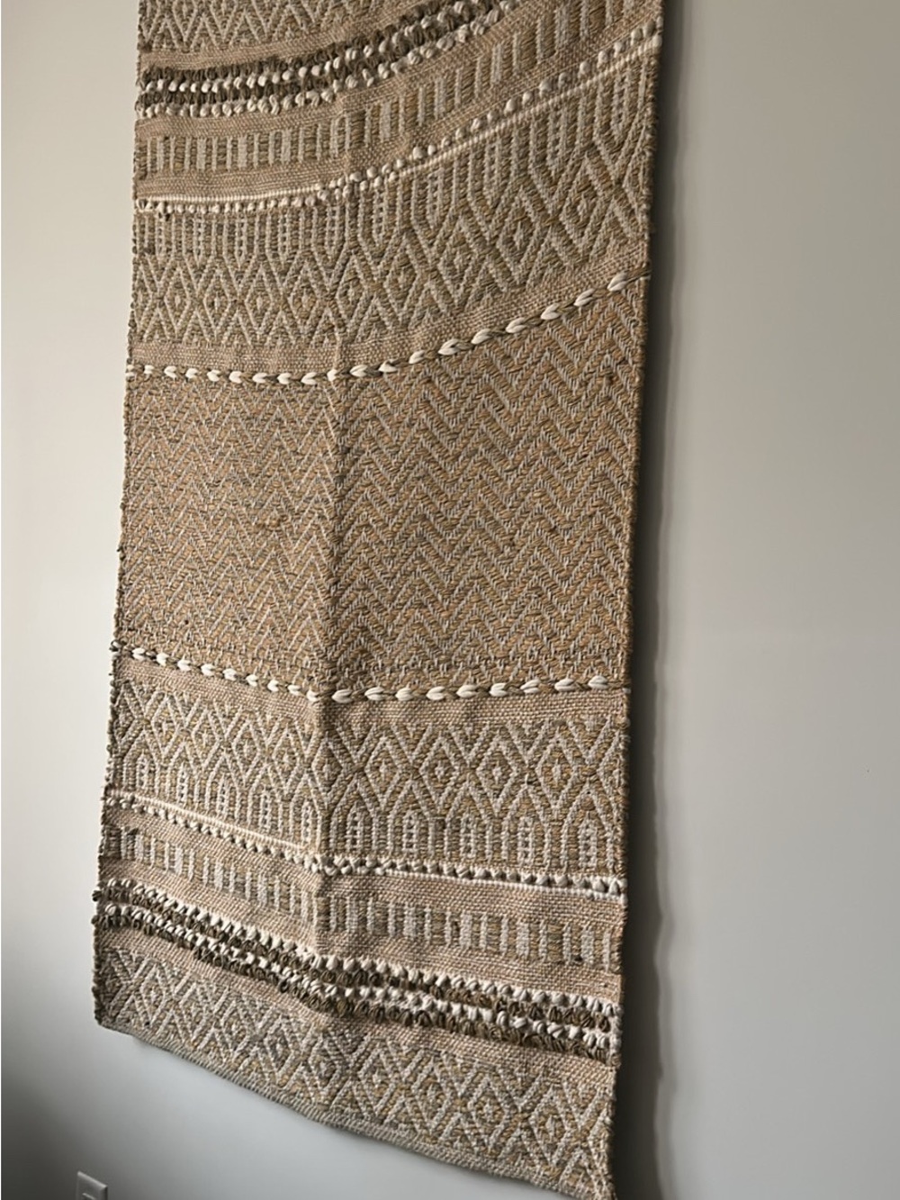Handwoven Neutral Boho Wall Hanging - Natural Beige